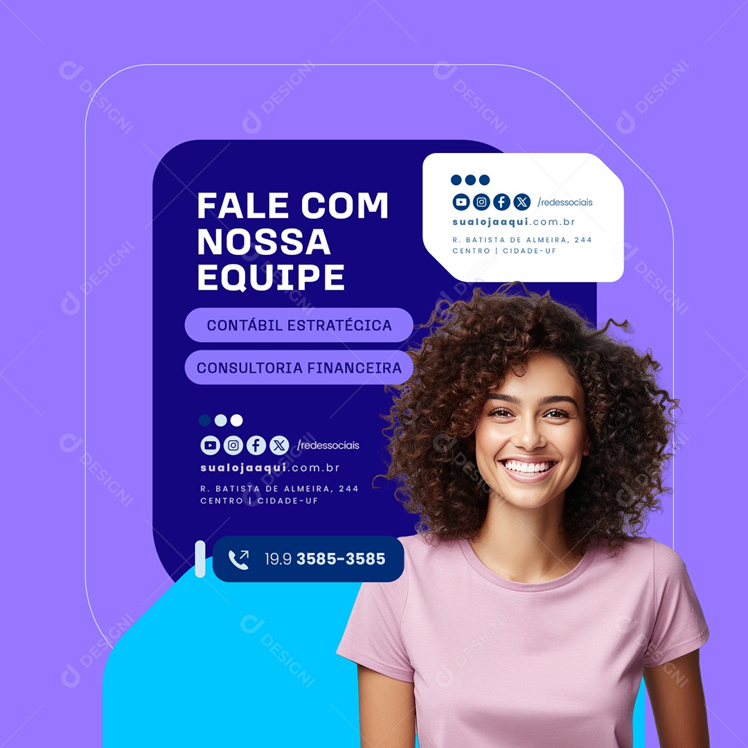 Fale com nossa Equipe Social Media PSD Editável