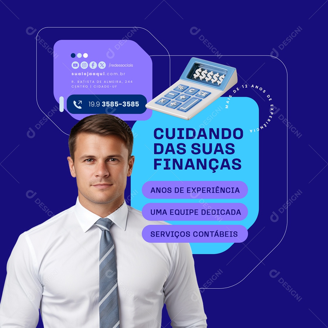 Taking Care of Your Finances Social Media Editable PSD