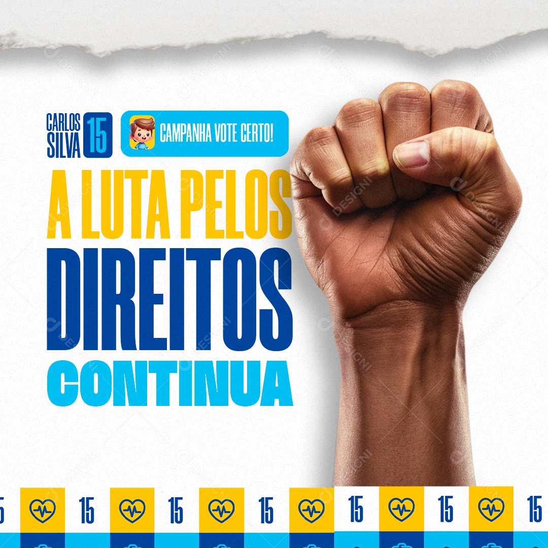A Luta pelos Direitos Continua Social Media PSD Editável