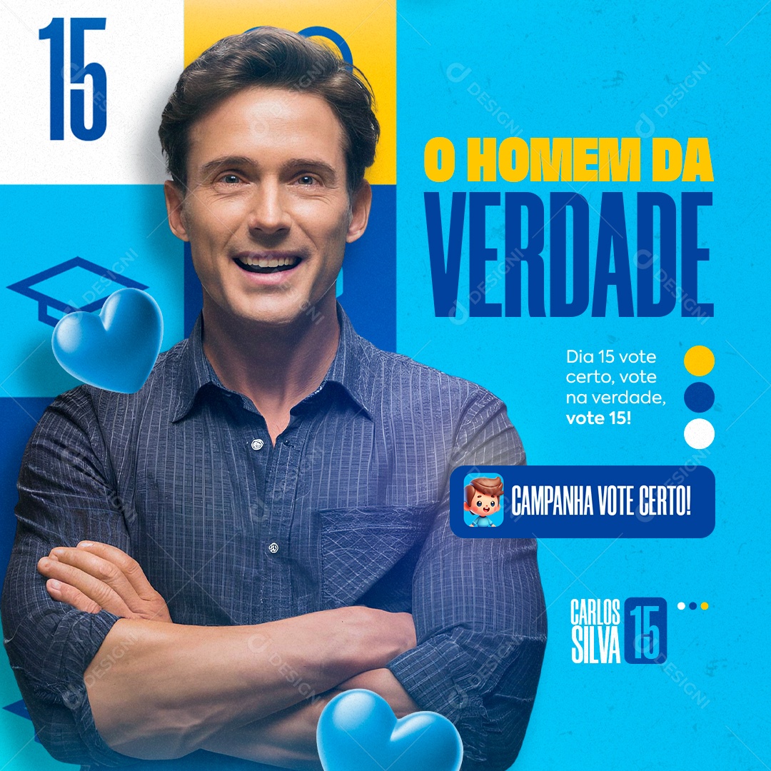 O Homem da Verdade Campanha Vote Certo Social Media PSD Editável