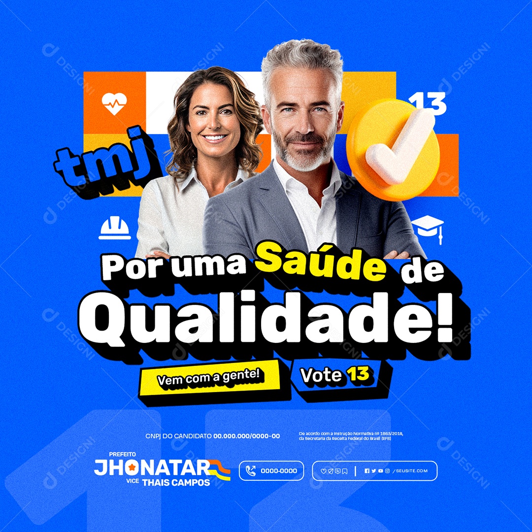 Por uma Saúde de Qualidade Social Media PSD Editável