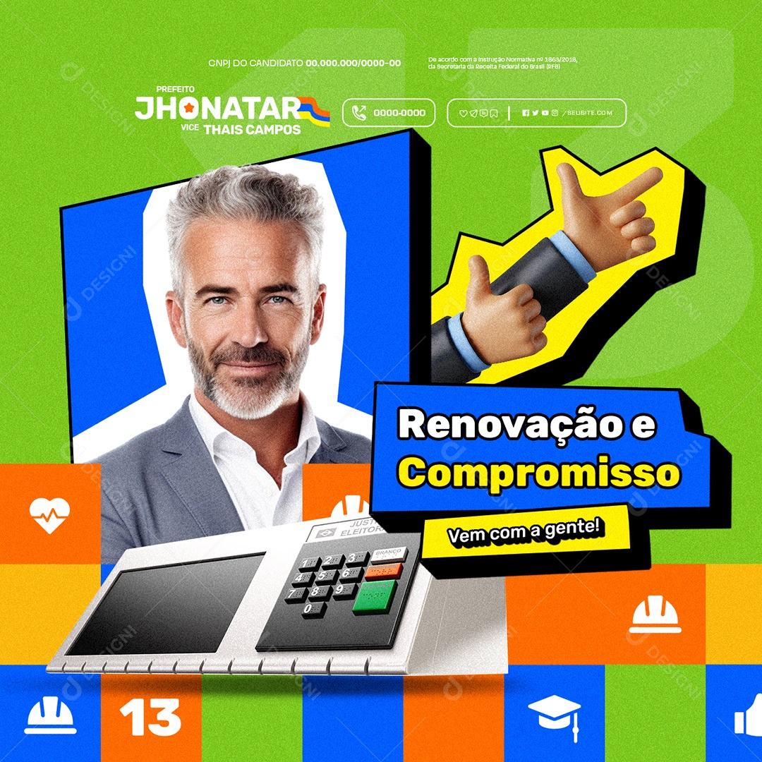 Renovação e Compromisso Social Media PSD Editável