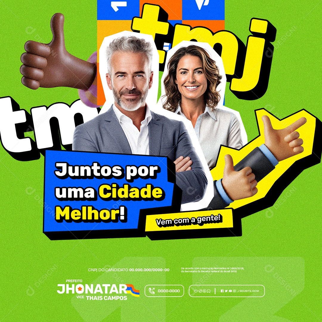 Juntos por uma Cidade Melhor vem com a Gente Social Media PSD Editável