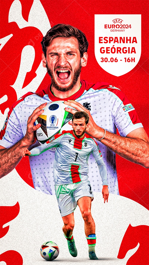 Flyer Matchday Kvaratskhelia Georgia Social Media PSD Editável