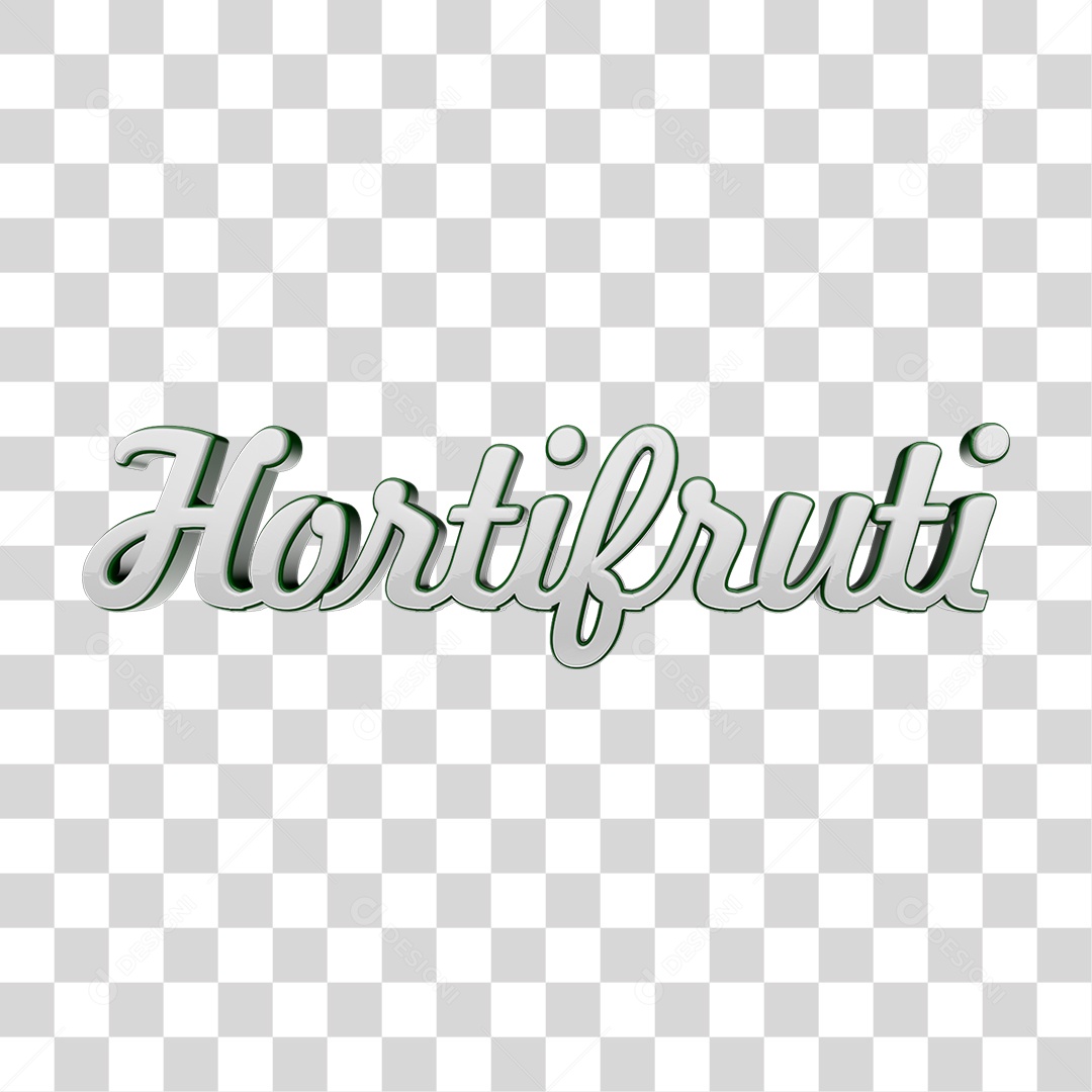 Texto 3D Hortifruti PNG Transparente