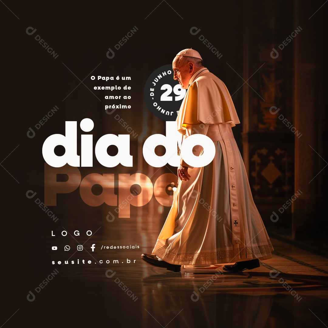 Dia do Papa 29 de Junho é um Exemplo de Amor Social Media PSD Editável