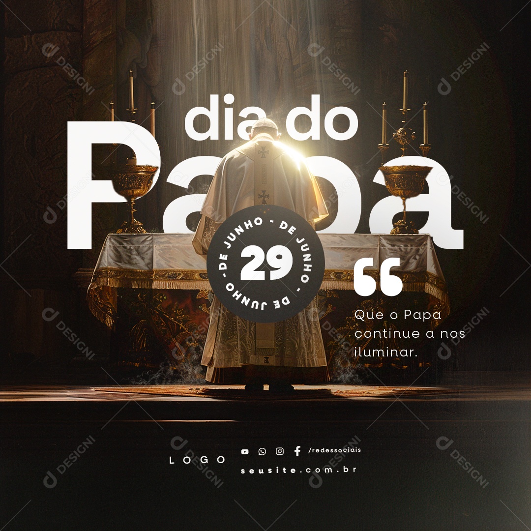 Social Media Dia do Papa 29 de Junho PSD Editável