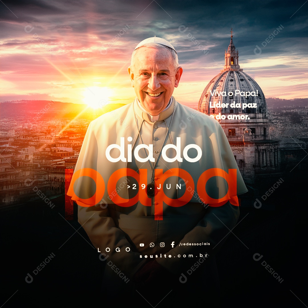Dia do Papa 29 de Junho Social Media PSD Editável