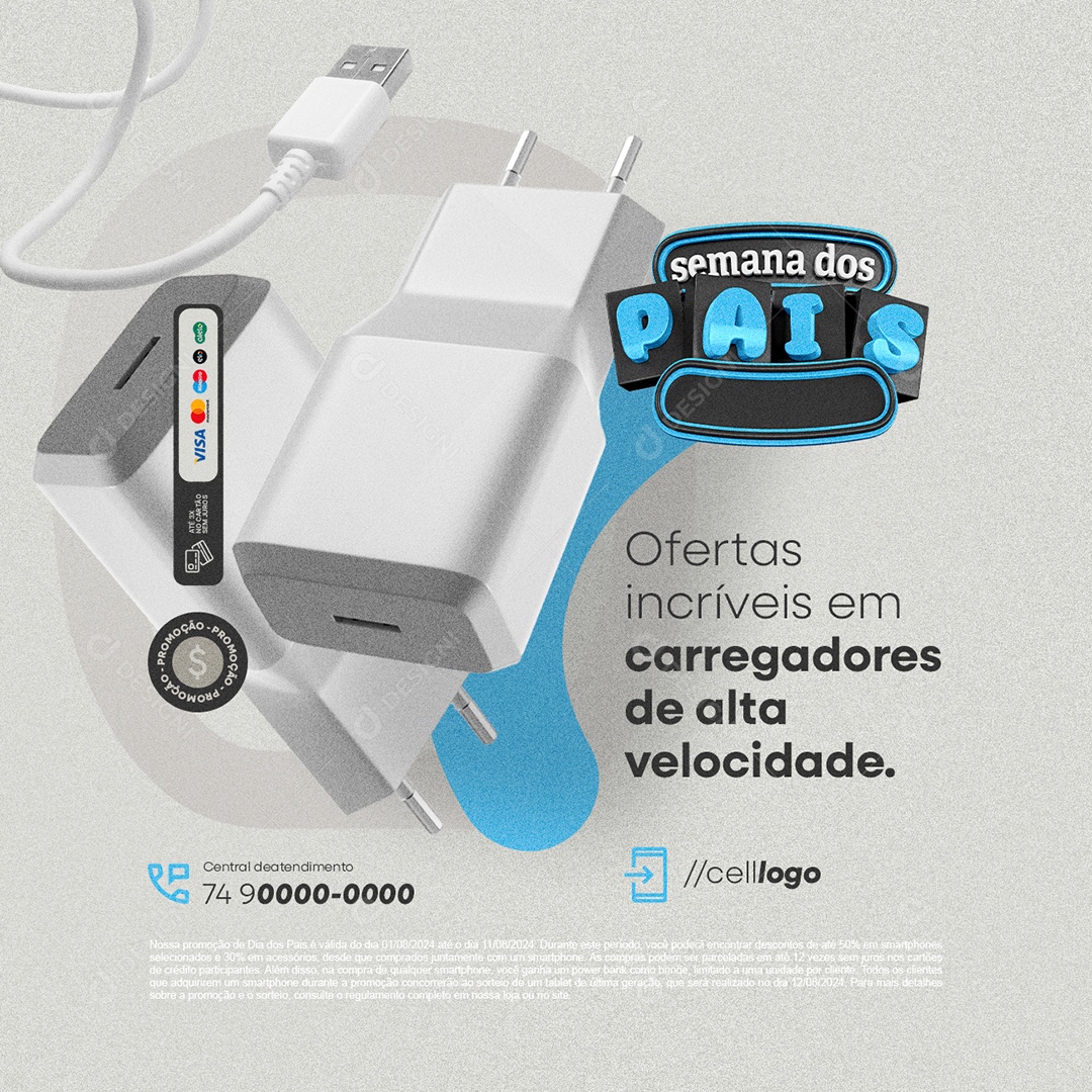 Semana dos Pais Ofertas Incríveis Social Media PSD Editável