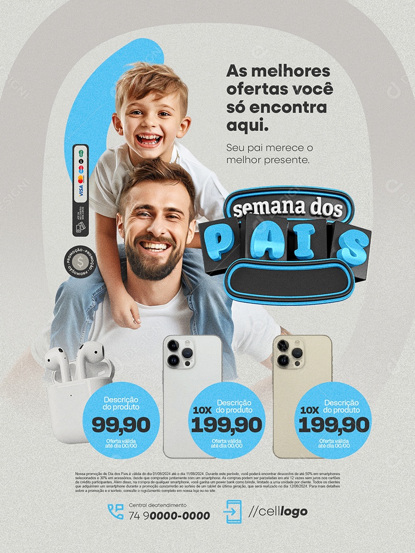 Semana dos Pais as Melhores Ofertas Social Media PSD Editável