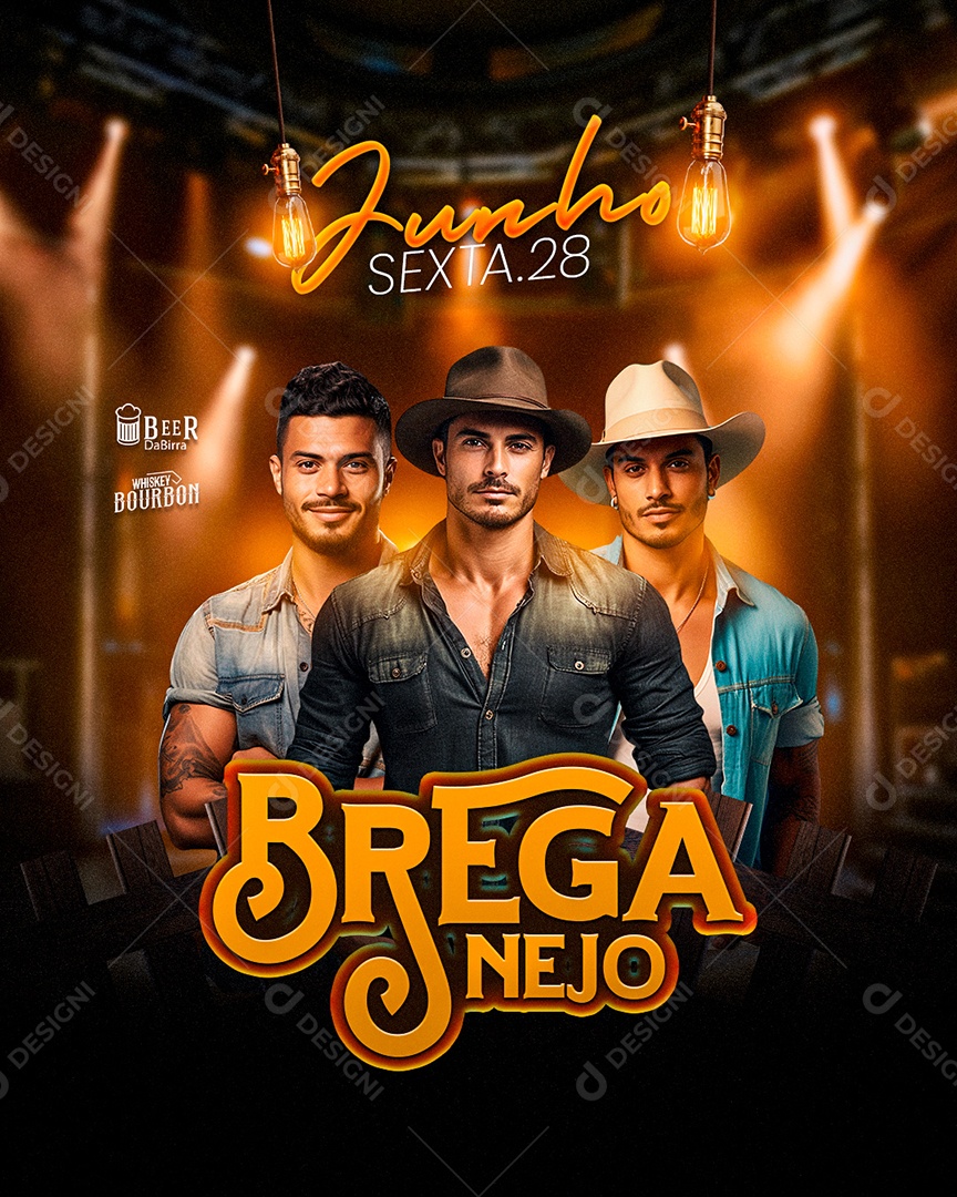 Flyer Breganejo Artistas Social Media PSD Editável