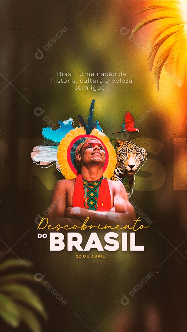 Flyer Descobrimento do Brasil PSD Editável Story