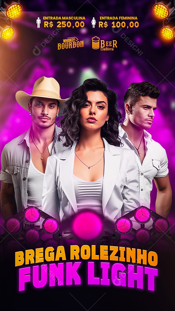 Flyer Story Brega Funk Rolezinho Light Artistas Social Media PSD Editável