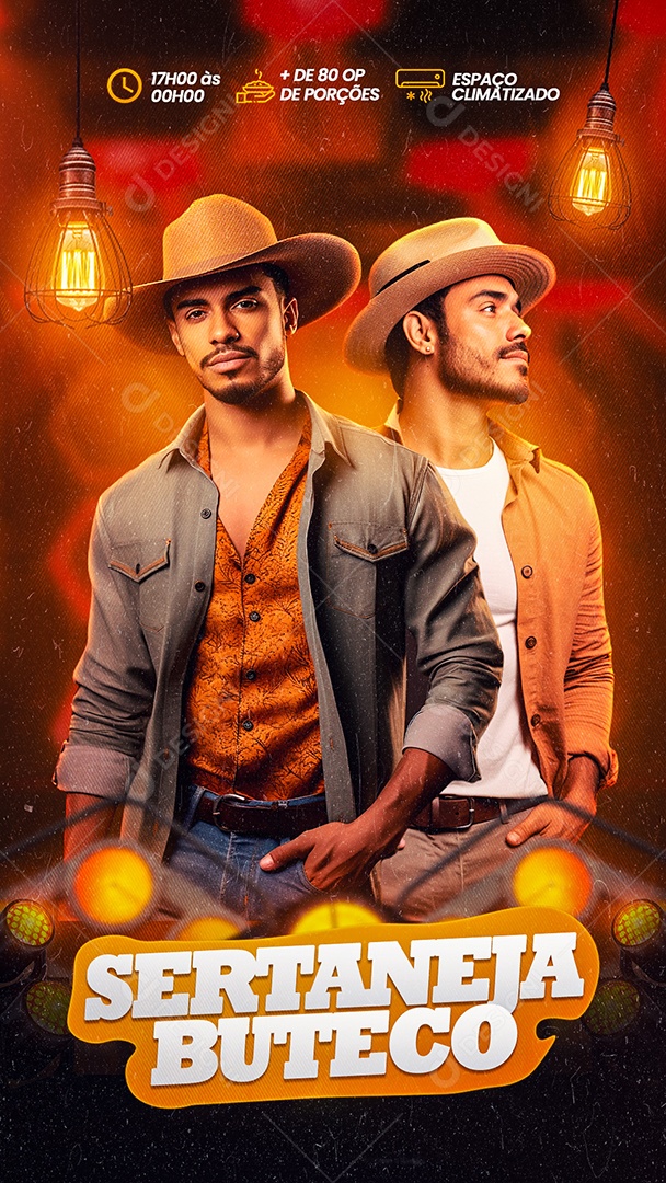 Flyer Story Sertanejo Buteco Artistas Social Media PSD Editável