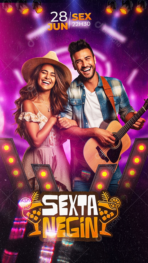 Flyer Story Sexta Negin Artistas Social Media PSD Editável