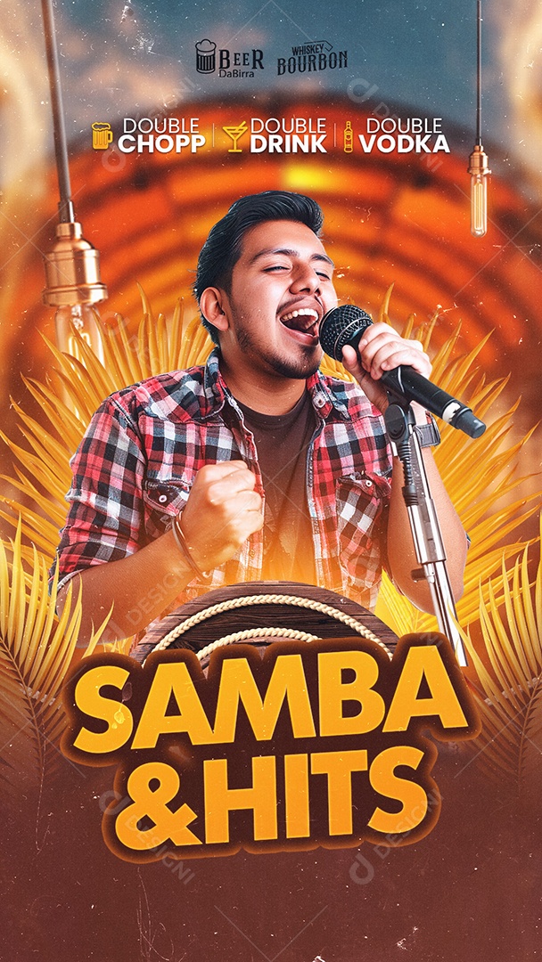 Flyer Story Samba e Hits Artista Social Media PSD Editável