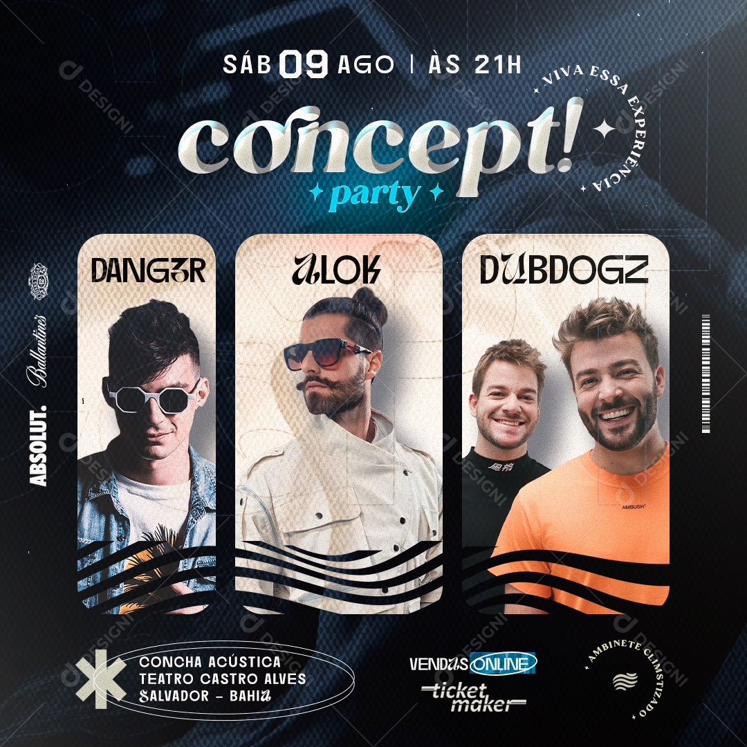 Flyer Feed Concept Party Social Media PSD Editável