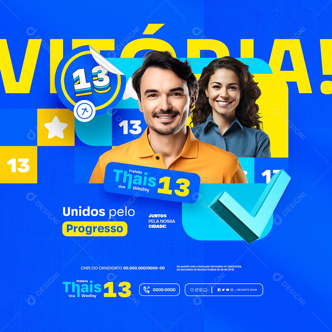 Unidos pelo Congresso Social Media PSD Editável