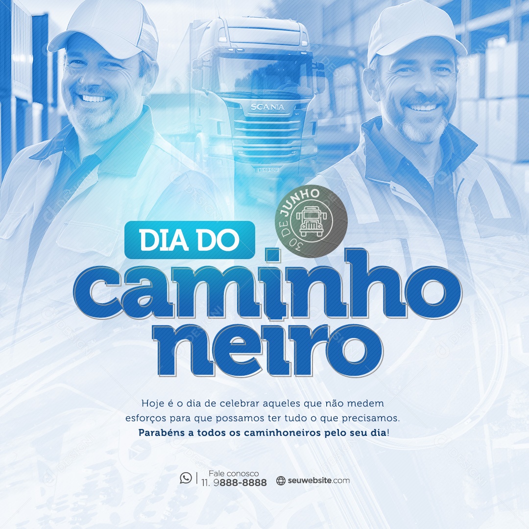 Dia do Caminhoneiro 30 de Junho Social Mídia PSD Editável