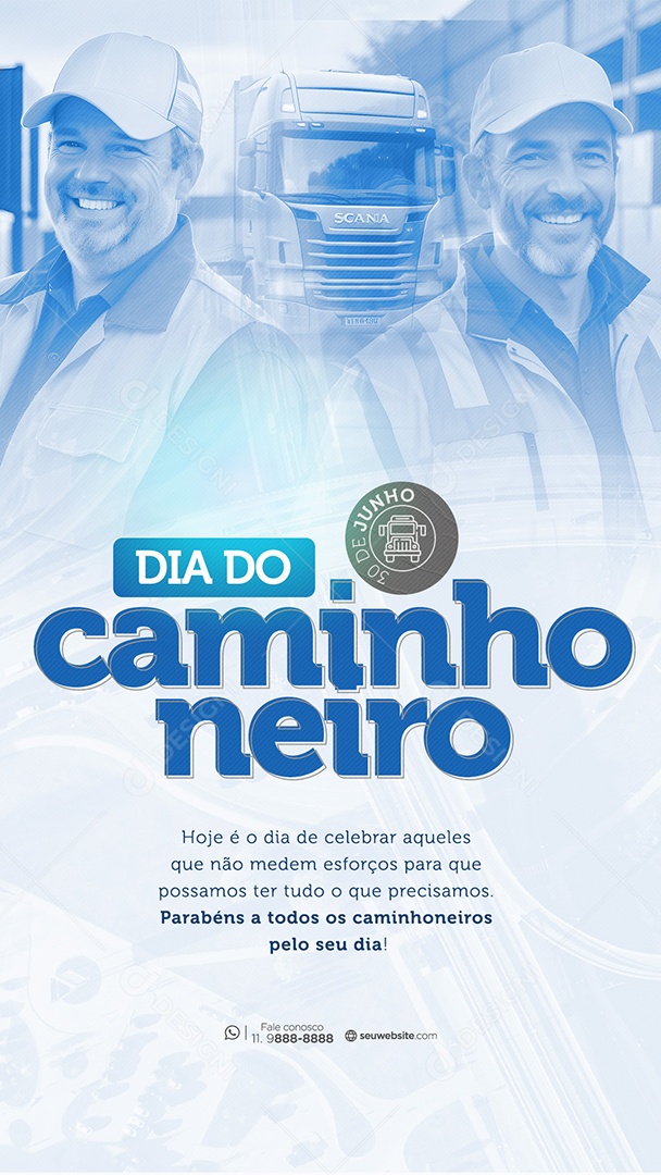 Story Dia do Caminhoneiro 30 de Junho Social Mídia PSD Editável