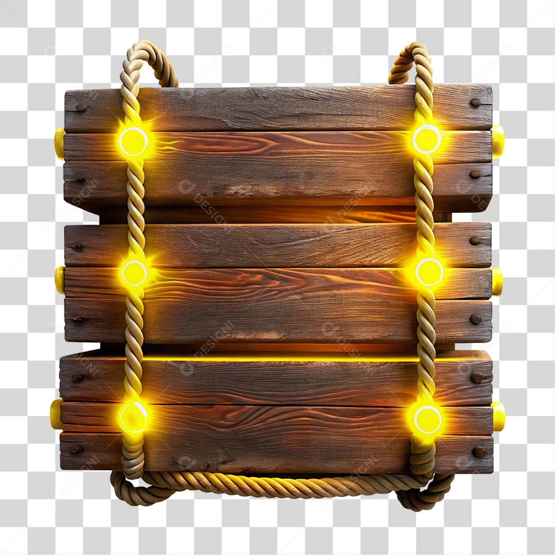 Placa de Madeira com Cores Neon PNG Transparente