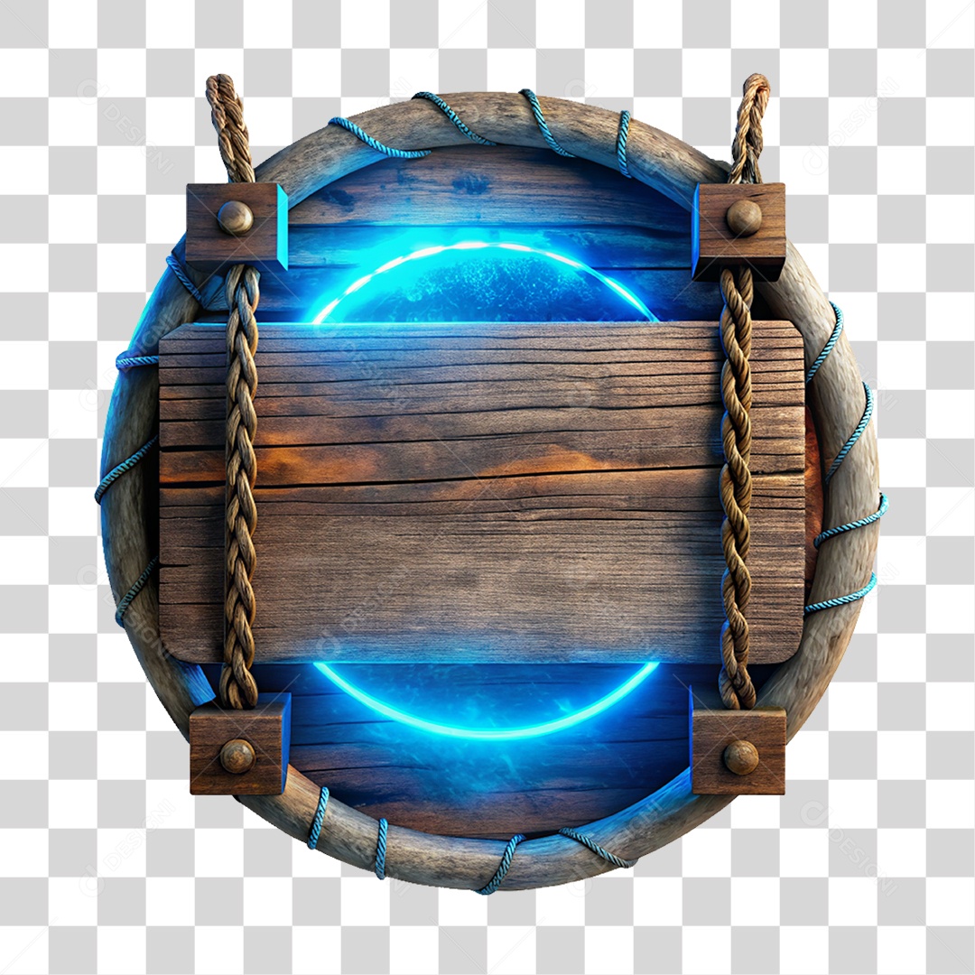 Placa de Madeira com Cores Neon PNG Transparente