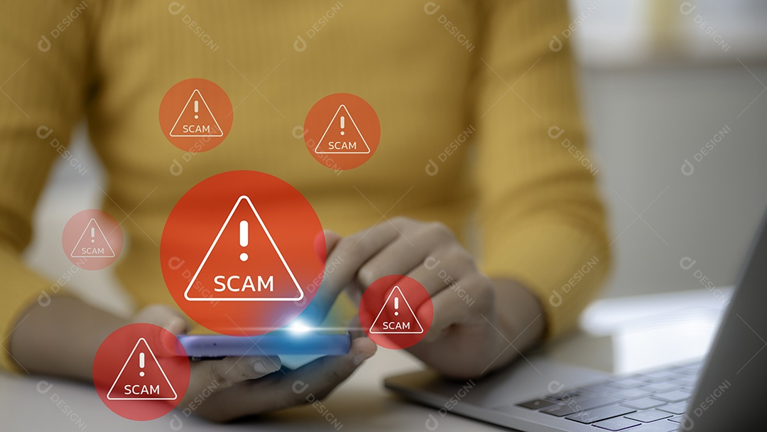 Alerta de fraude fraude de aviso de software segurança cibernética