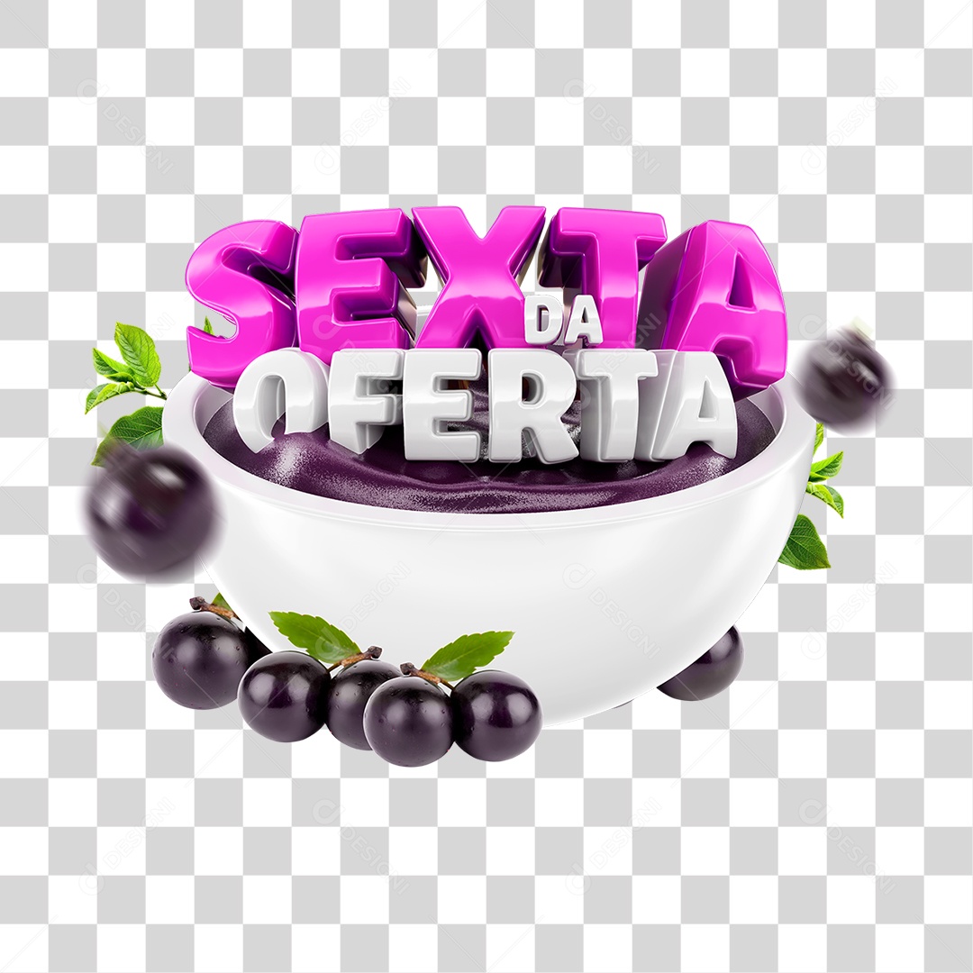 Selo 3D Sexta da Oferta PNG Transparente