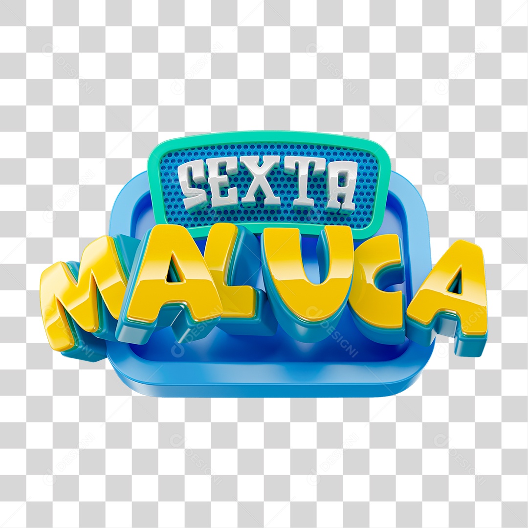 Selo 3D Sexta Maluca PNG Transparente