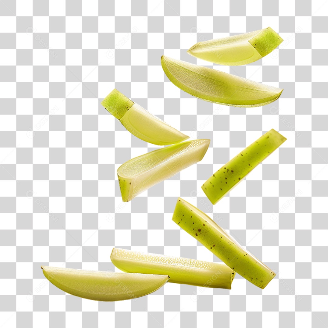 Fatias Pedaços de Chuchu PNG Transparente