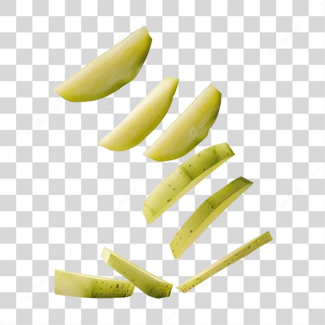 Fatias Pedaços de Chuchu PNG Transparente