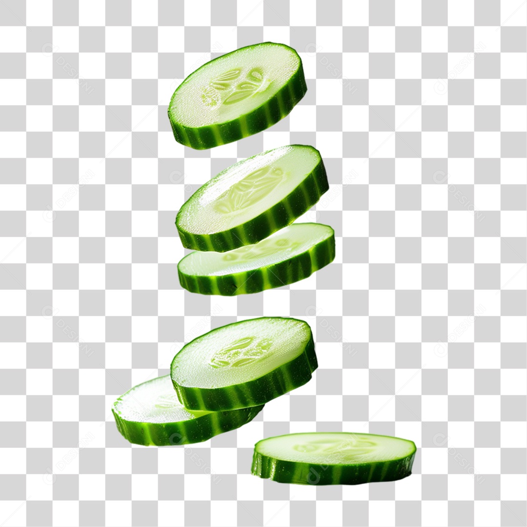 Fatias Pedaços de Pepino PNG Transparente