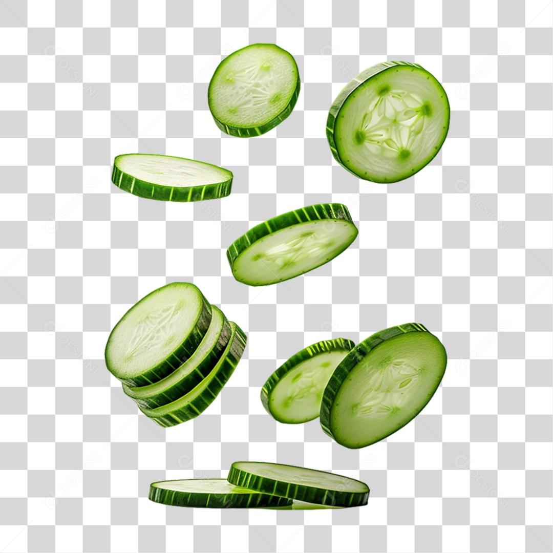 Fatias Pedaços de Pepino PNG Transparente