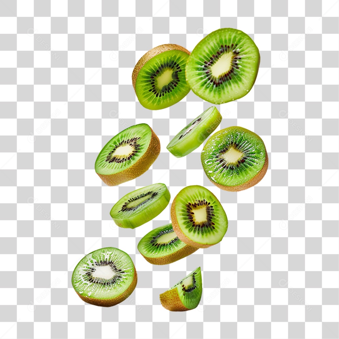 Fatias Pedaços de Kiwi PNG Transparente