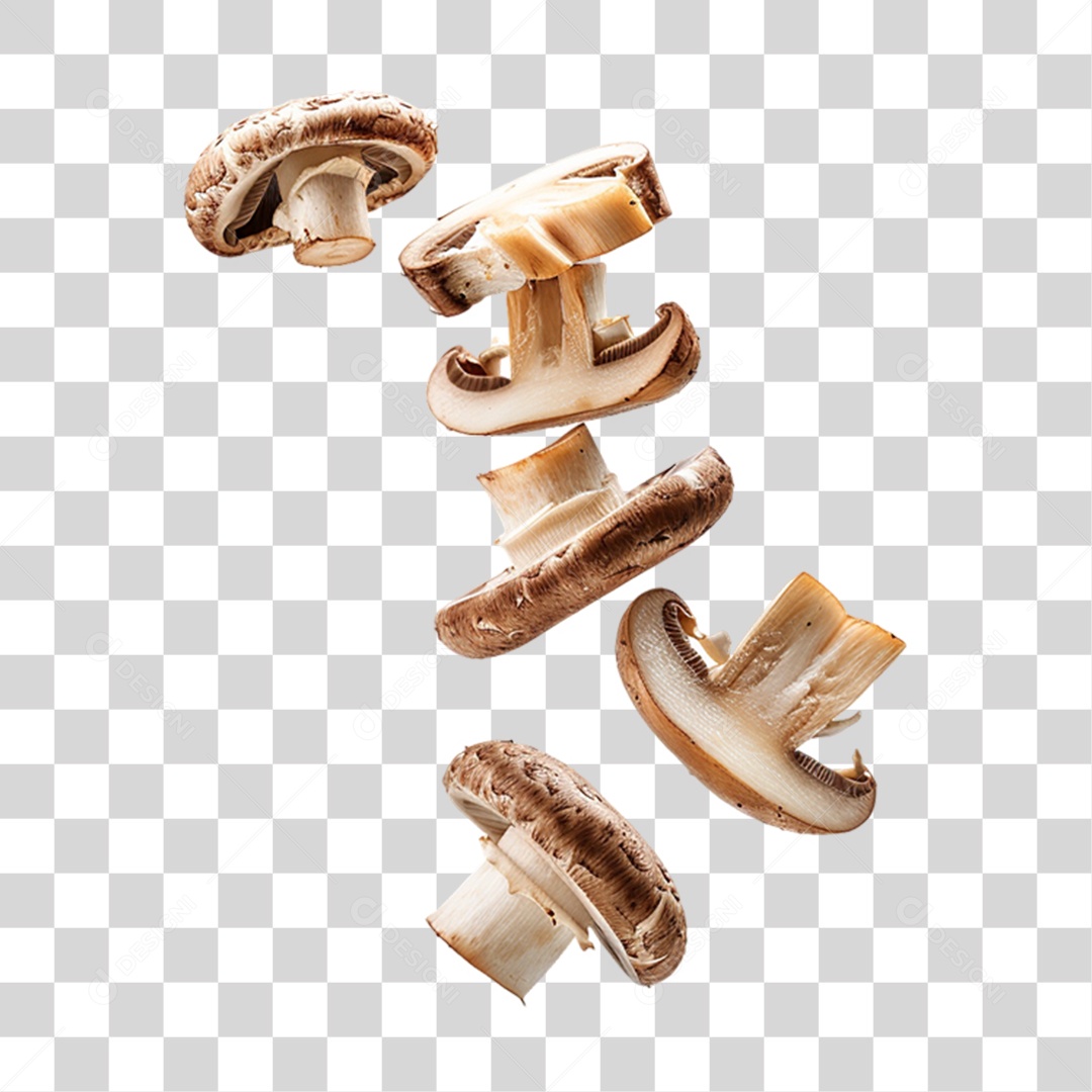 Fatias Pedaços de Cogumelos PNG Tr ansparente