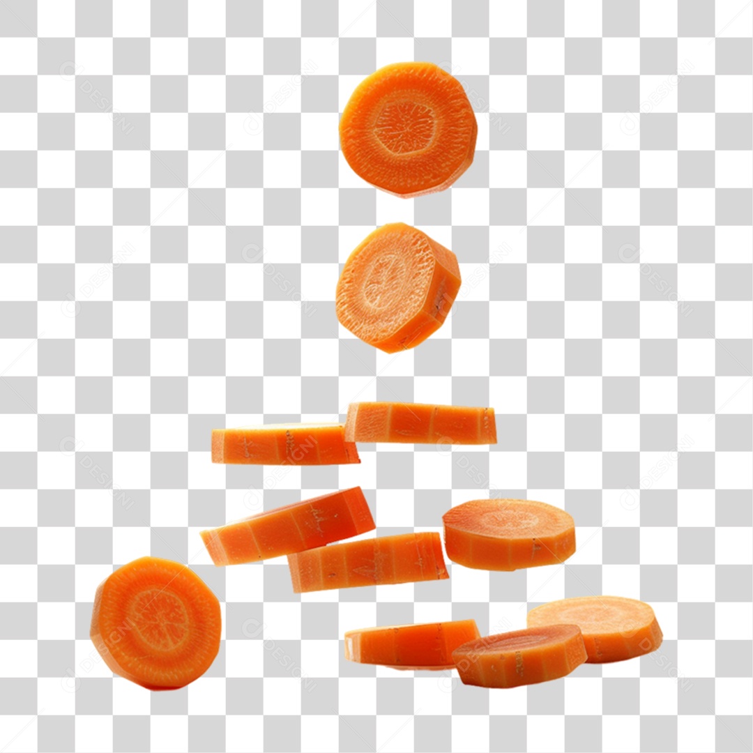 Fatias Pedaços de Cenoura PNG Tr ansparente