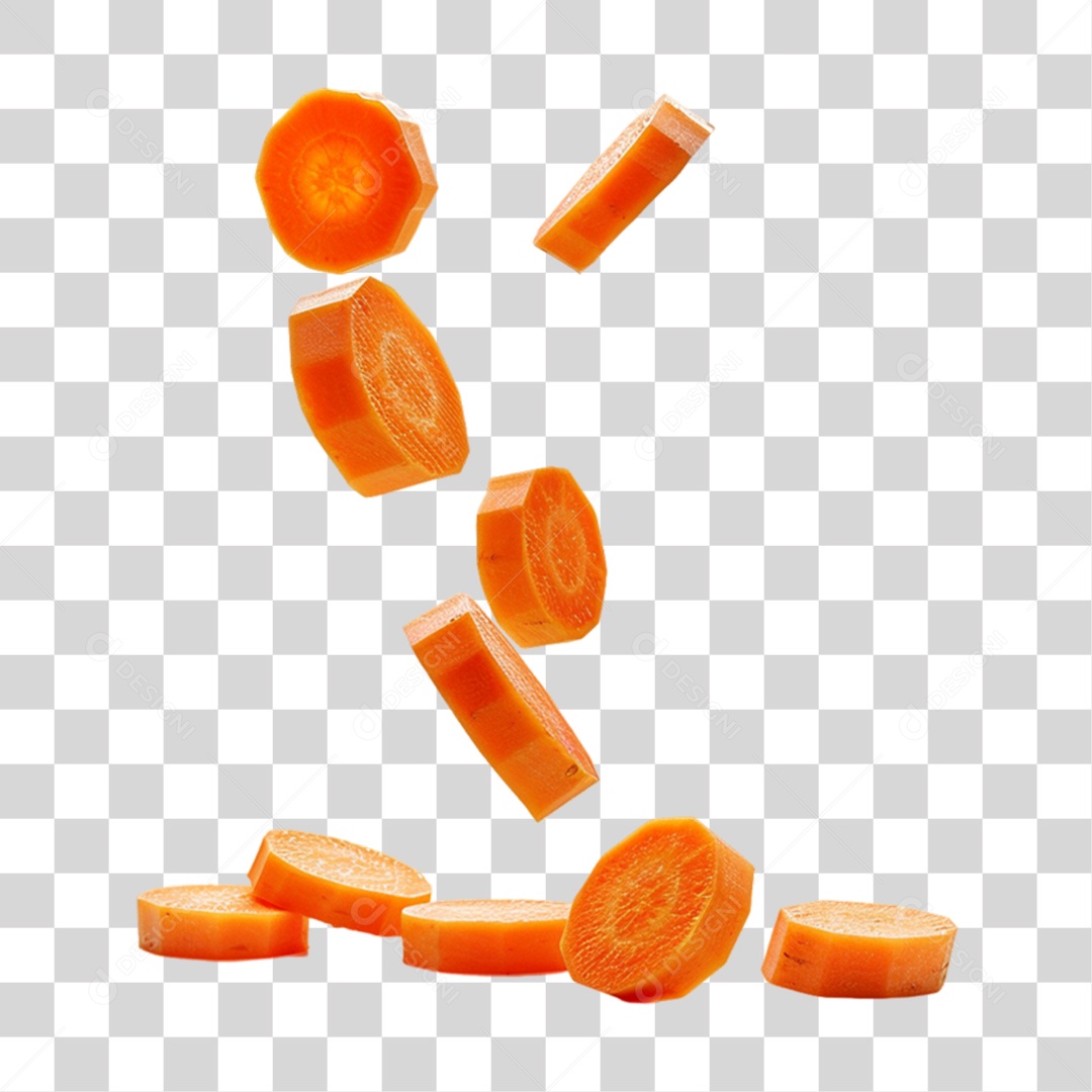 Fatias Pedaços de Cenoura PNG Tr ansparente