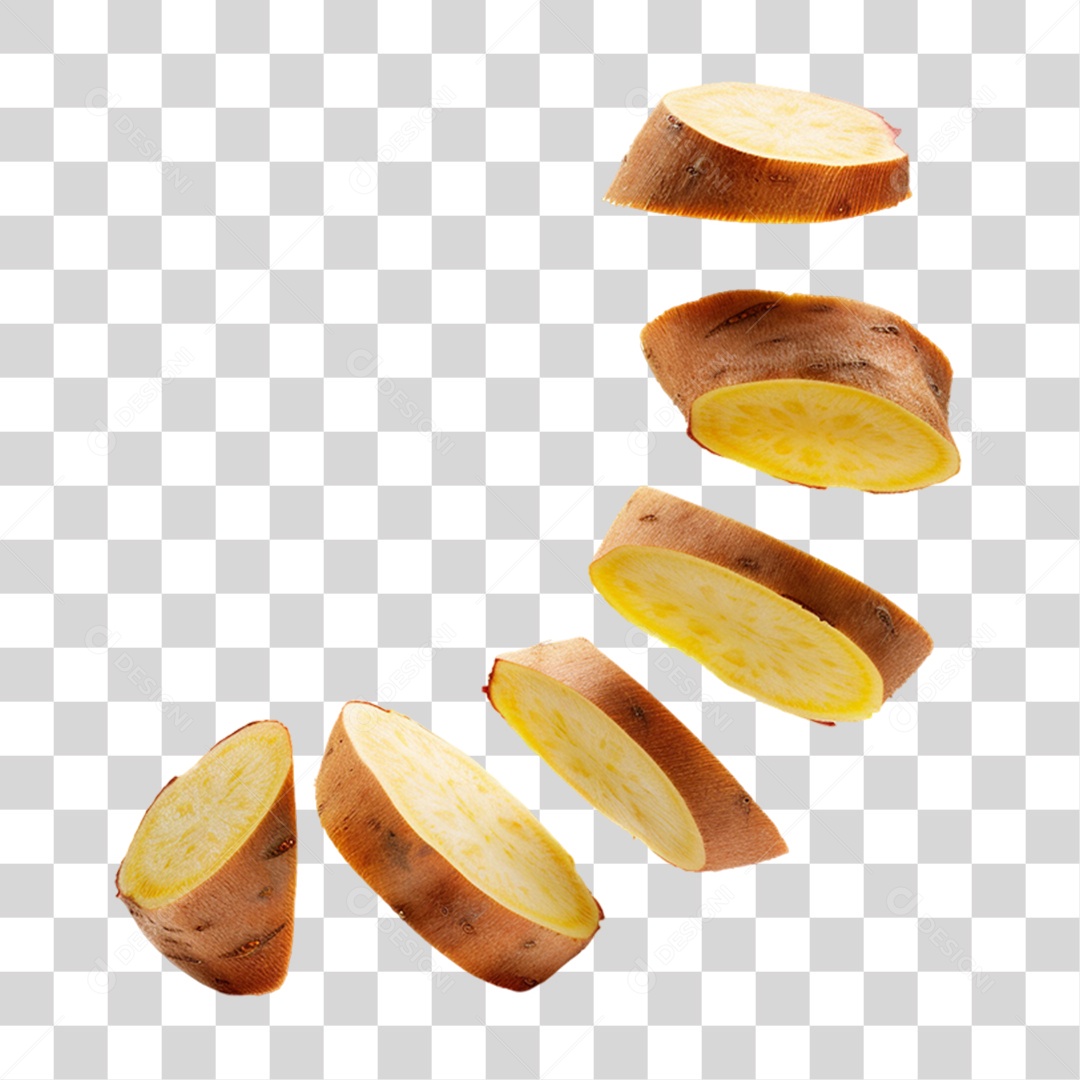 Fatias Pedaços de Batata Doce PNG Transparente