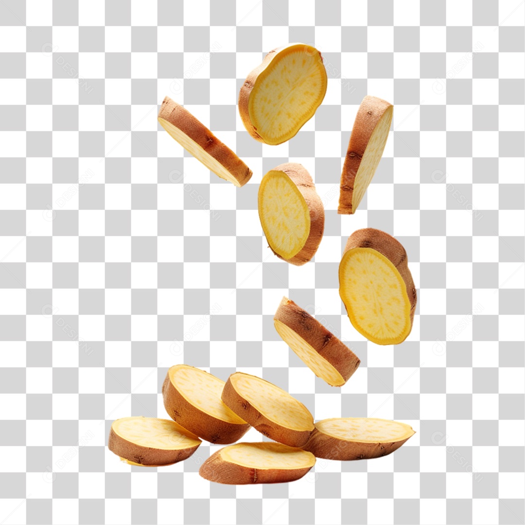 Fatias Pedaços de Batatas PNG Transparente