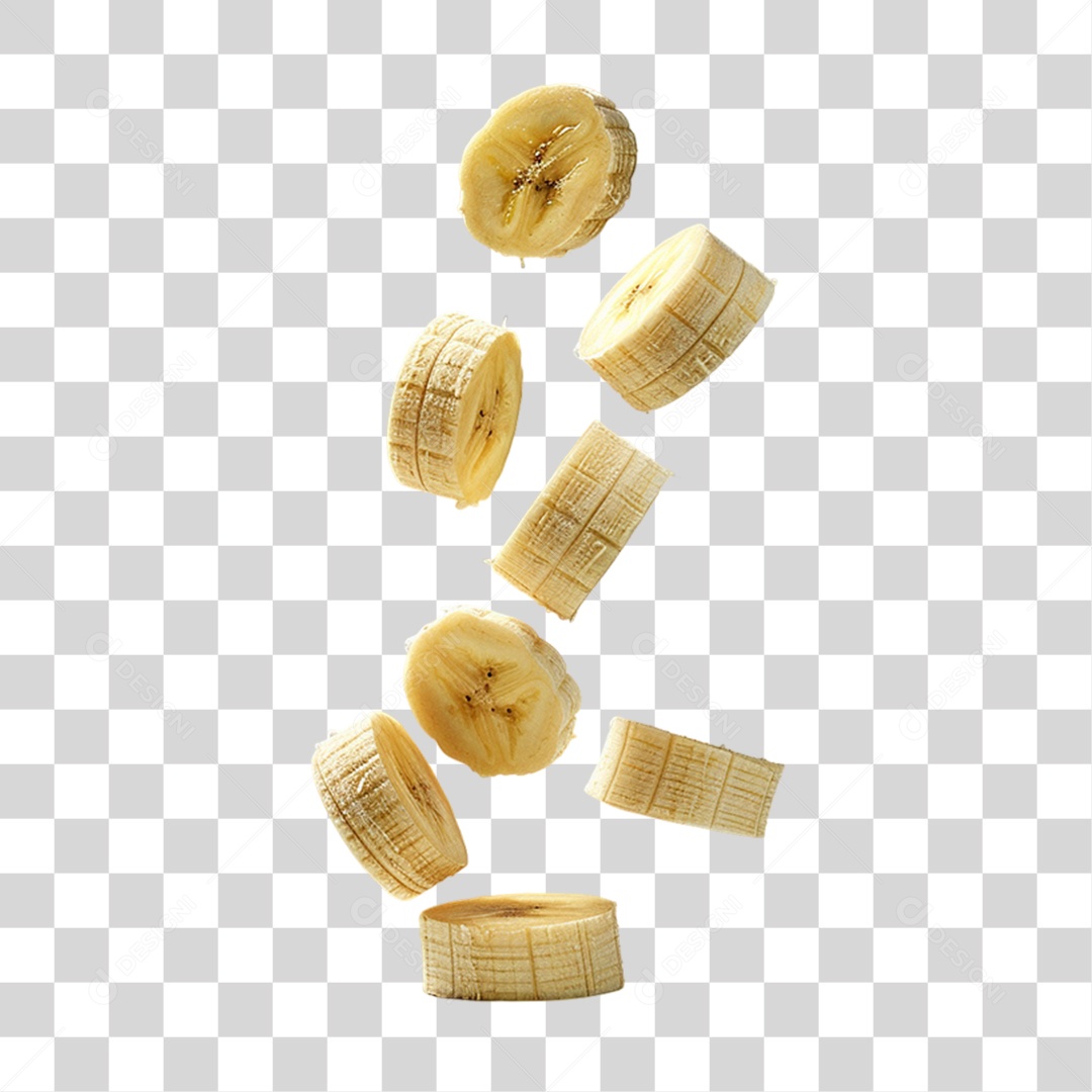 Fatias Pedaços de Banana PNG Transparente