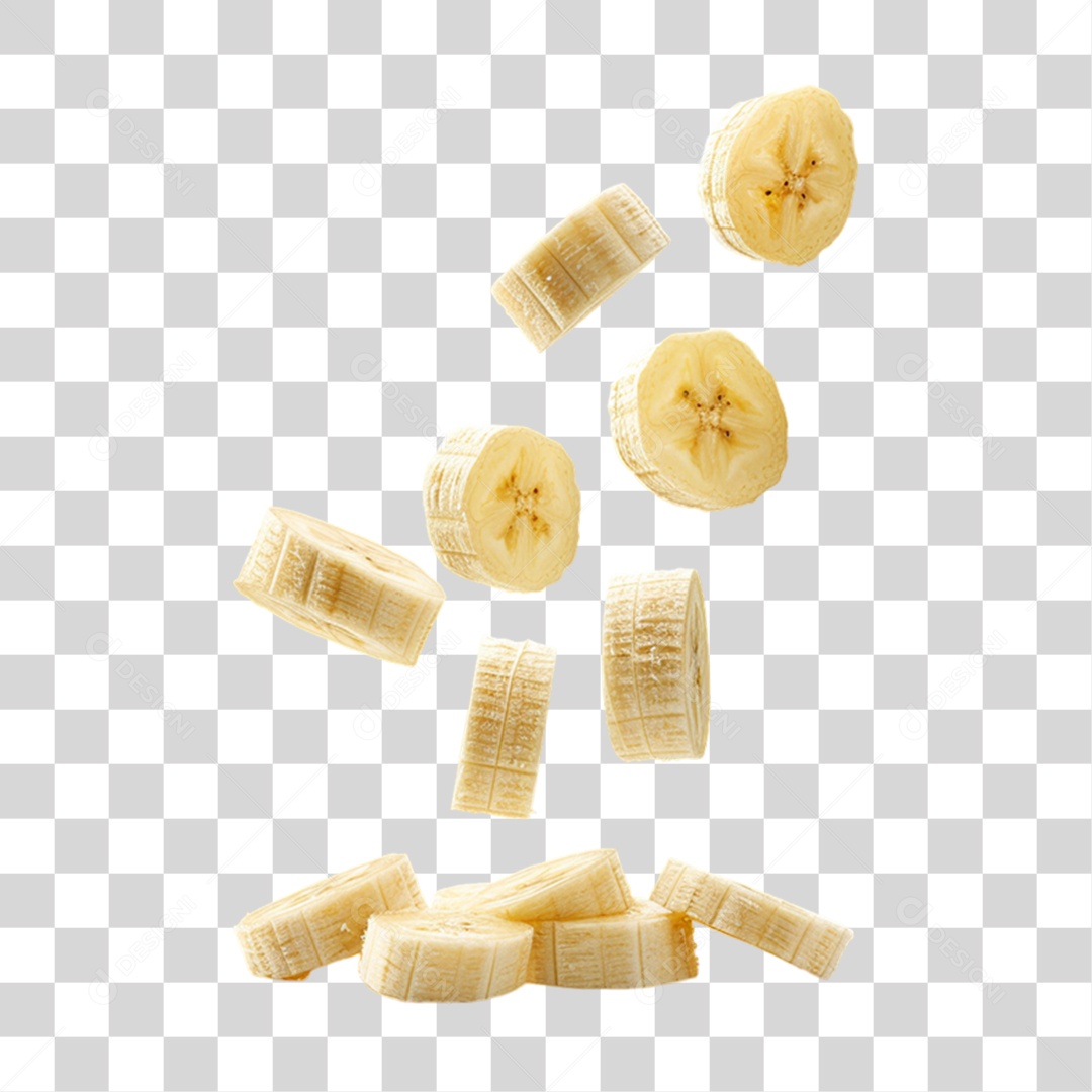 Fatias Pedaços de Banana PNG Transparente