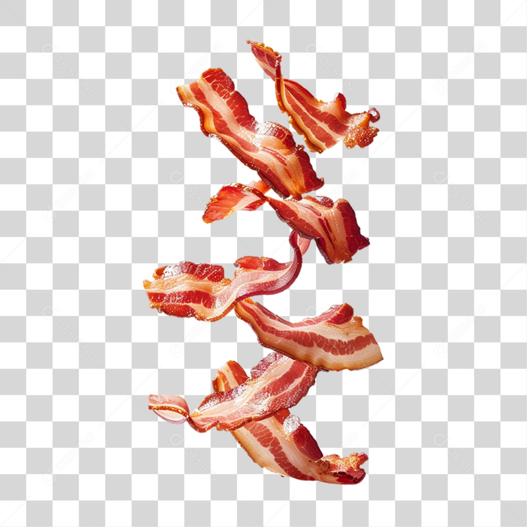 Fatias Pedaços de Bacon PNG Transparente