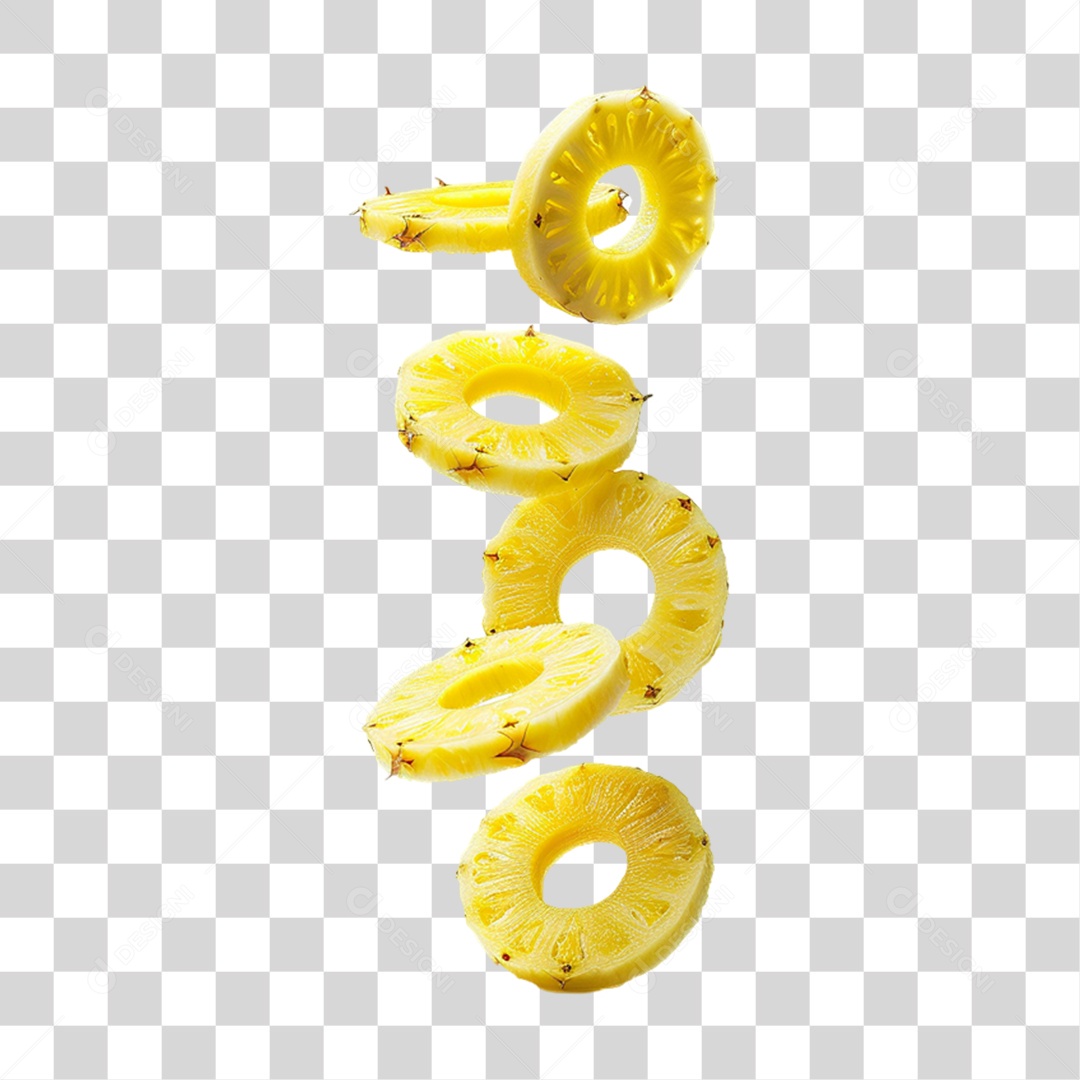 Fatias Pedaços de Abacaxi PNG Transparente