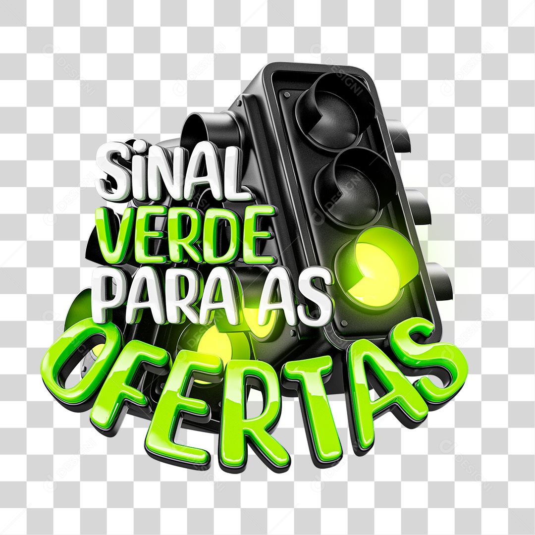 Selo 3D Sinal Verde Para as Ofertas PNG Transparente