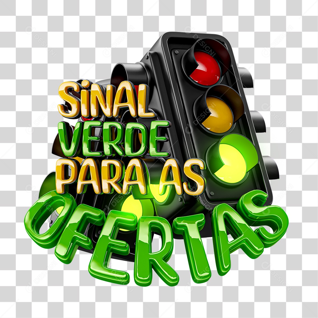 Selo 3D Sinal Verde Para as Ofertas PNG Transparente