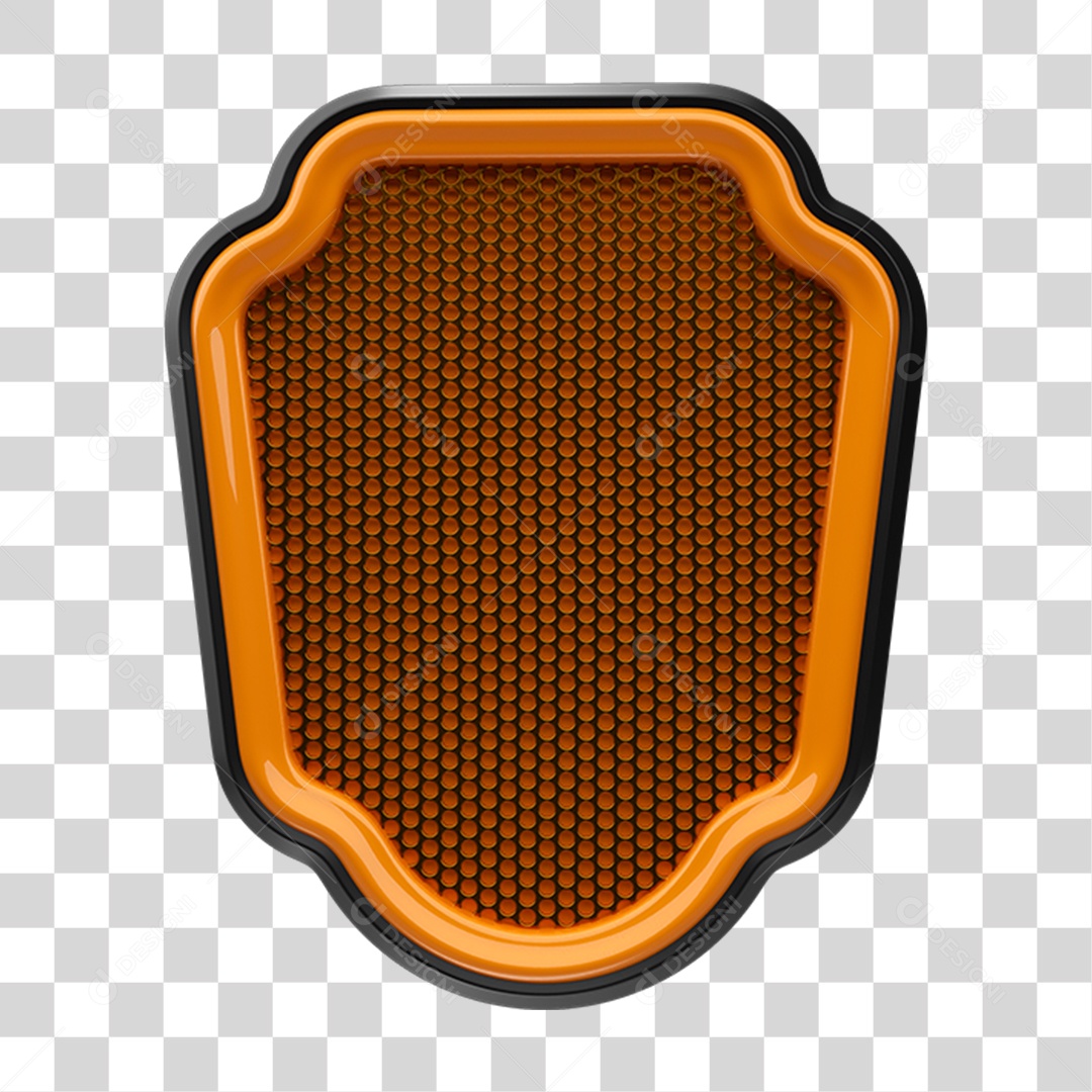 Elemento 3D Placa PNG Transparente