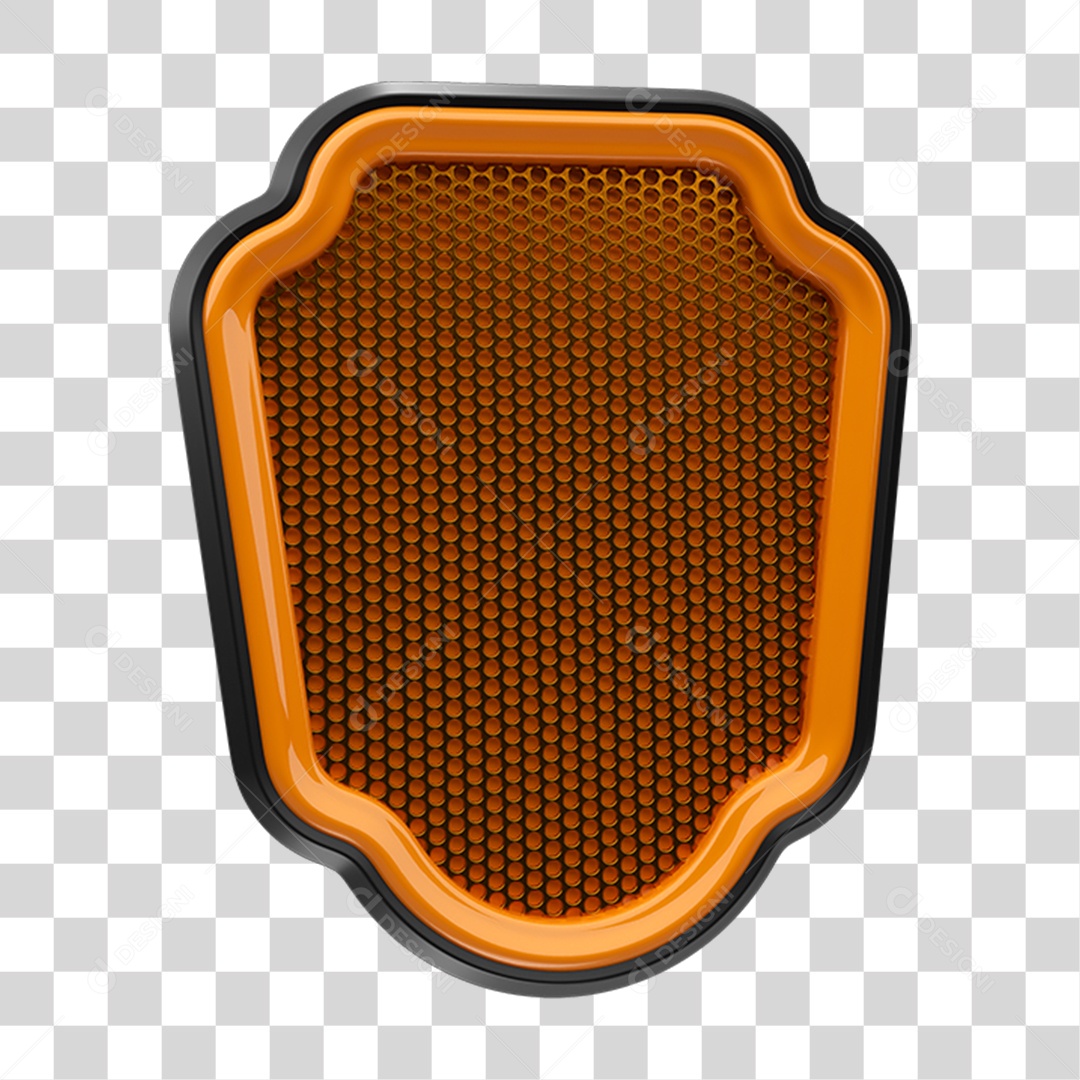 Elemento 3D Placa PNG Transparente