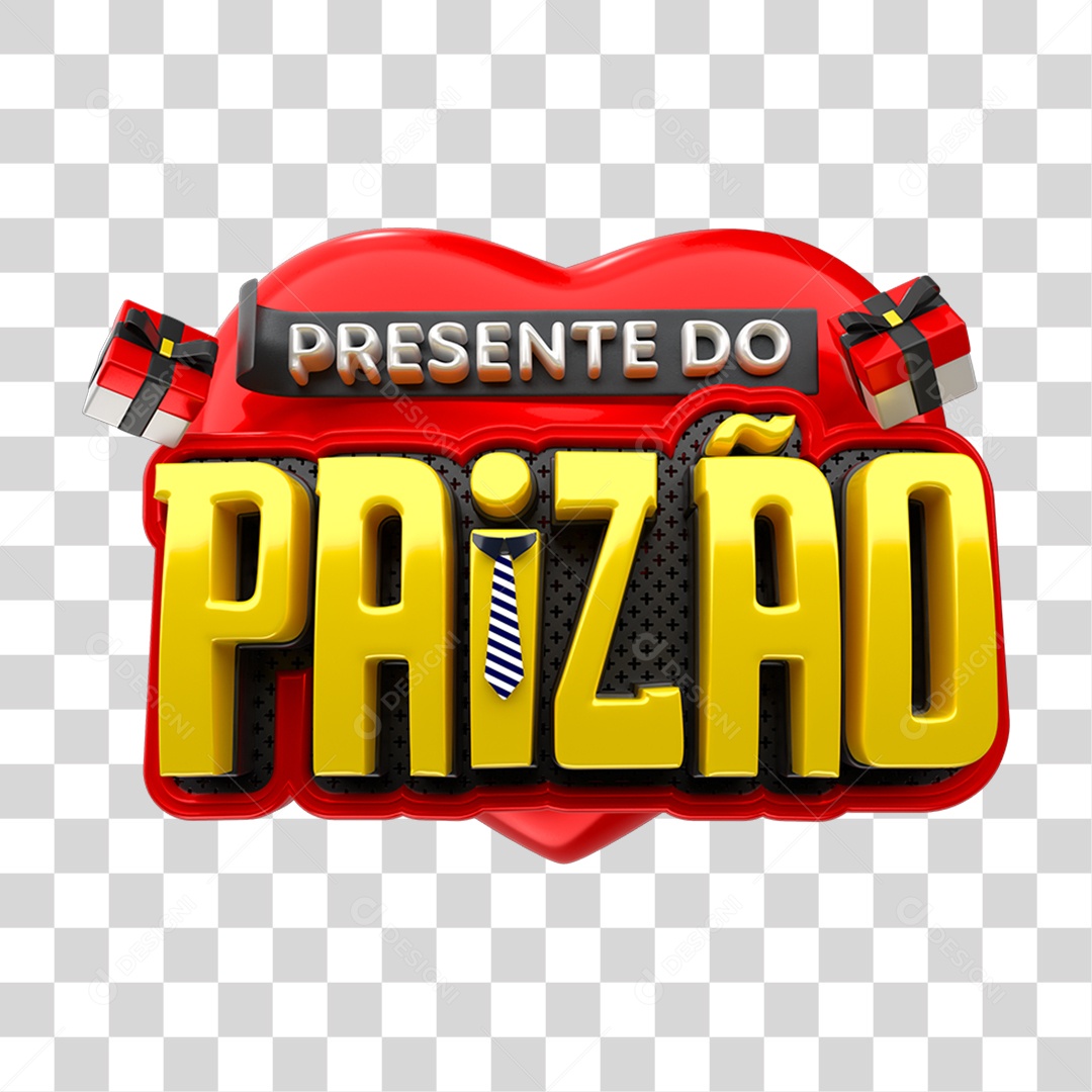 Selo 3D Presente do Paizão PNG Transparente