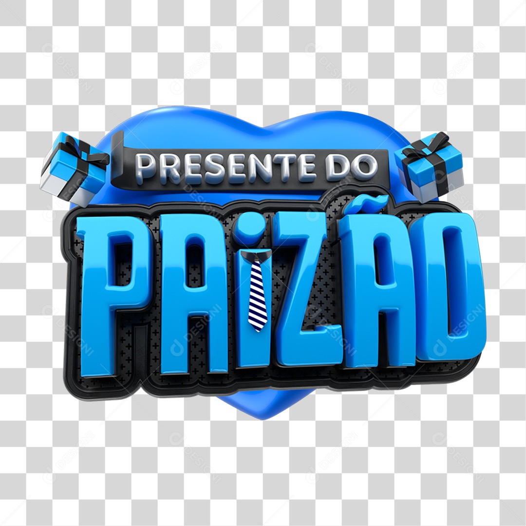 Selo 3D Presente do Paizão PNG Transparente