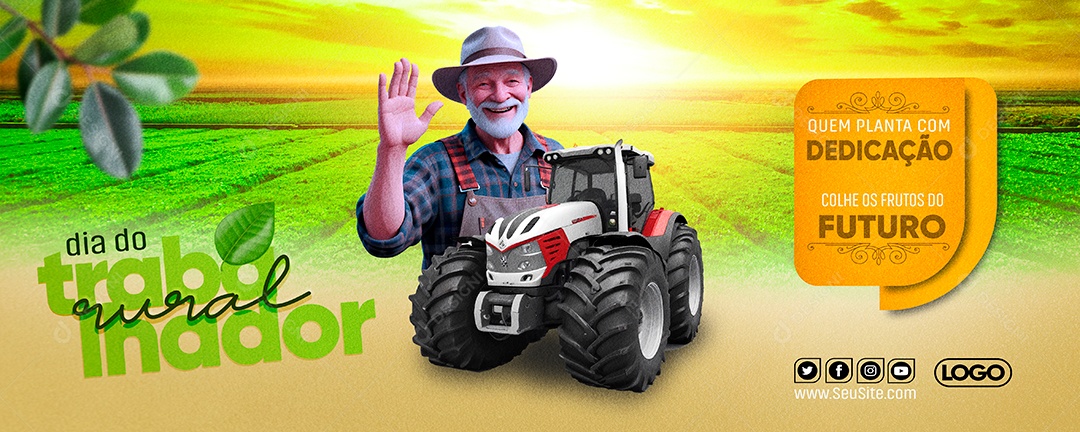 Social Media Banner Dia do Trabalhador Rural PSD Editável